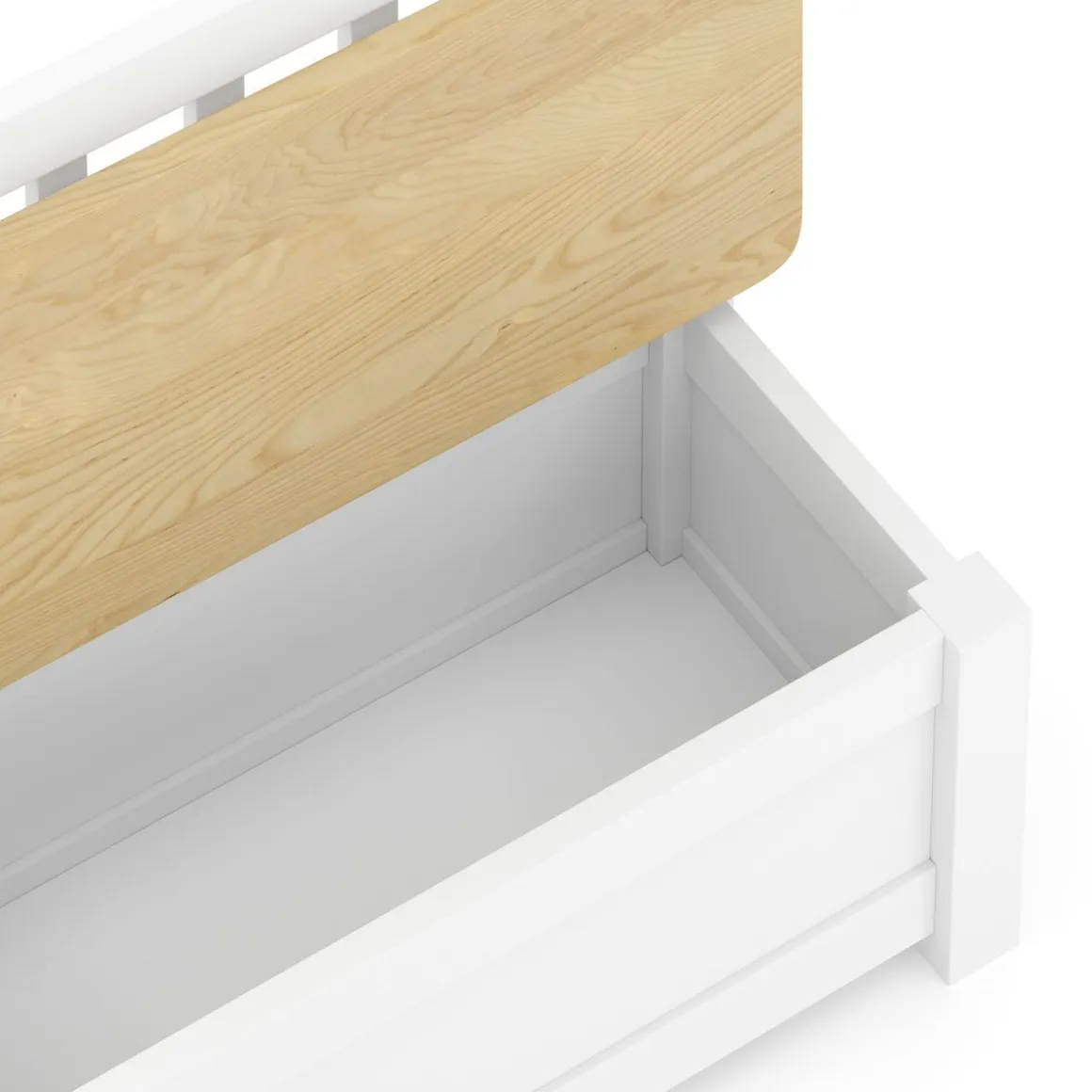 Kindersitzbank mit Stauraum Holz weiss/natur