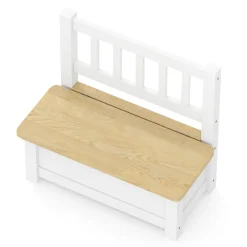 Kindersitzbank mit Stauraum Holz weiss/natur
