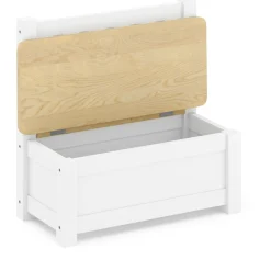 Kindersitzbank mit Stauraum Holz weiss/natur