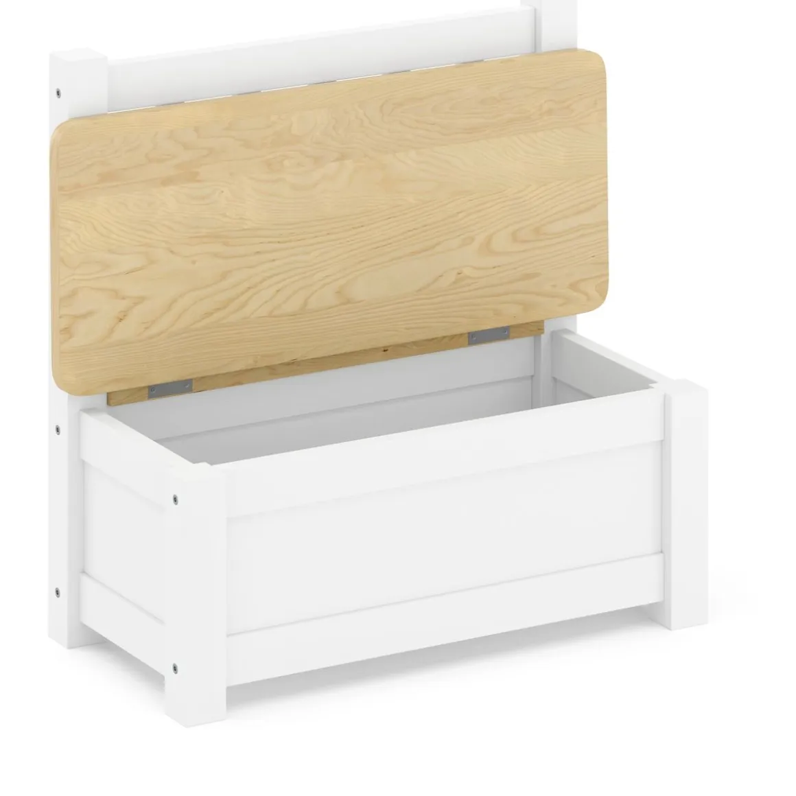 Kindersitzbank mit Stauraum Holz weiss/natur