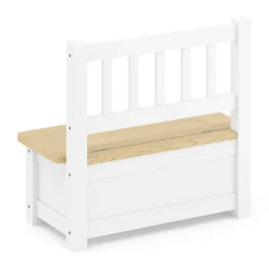 Kindersitzbank mit Stauraum Holz weiss/natur