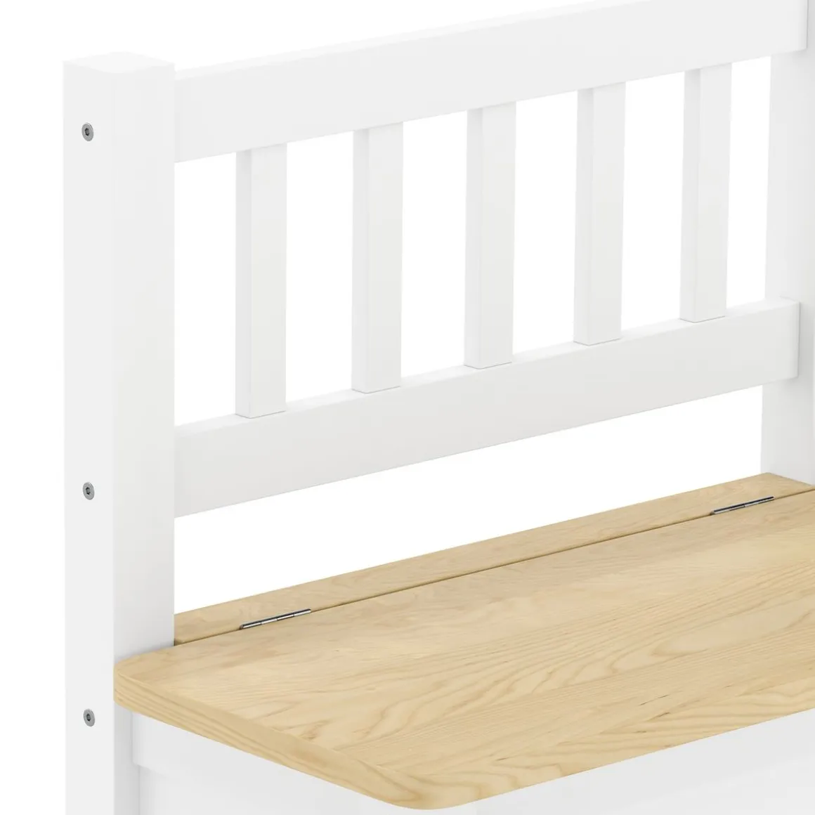 Kindersitzbank mit Stauraum Holz weiss/natur