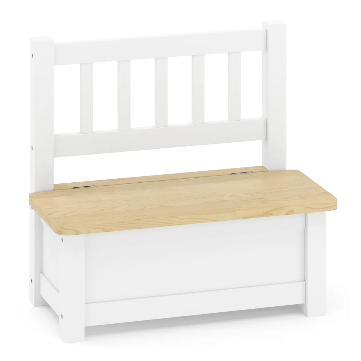 Kindersitzbank mit Stauraum Holz weiss/natur
