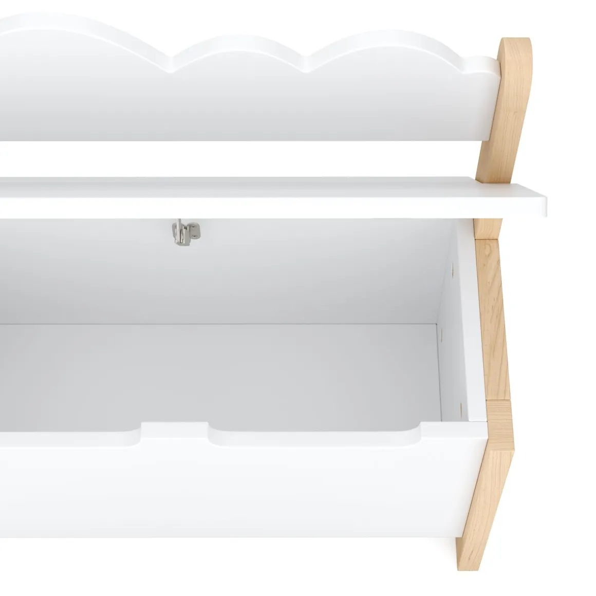 Kindersitzbank mit Stauraum DREAMYCLOUD 60 x 55 cm weiss/natur
