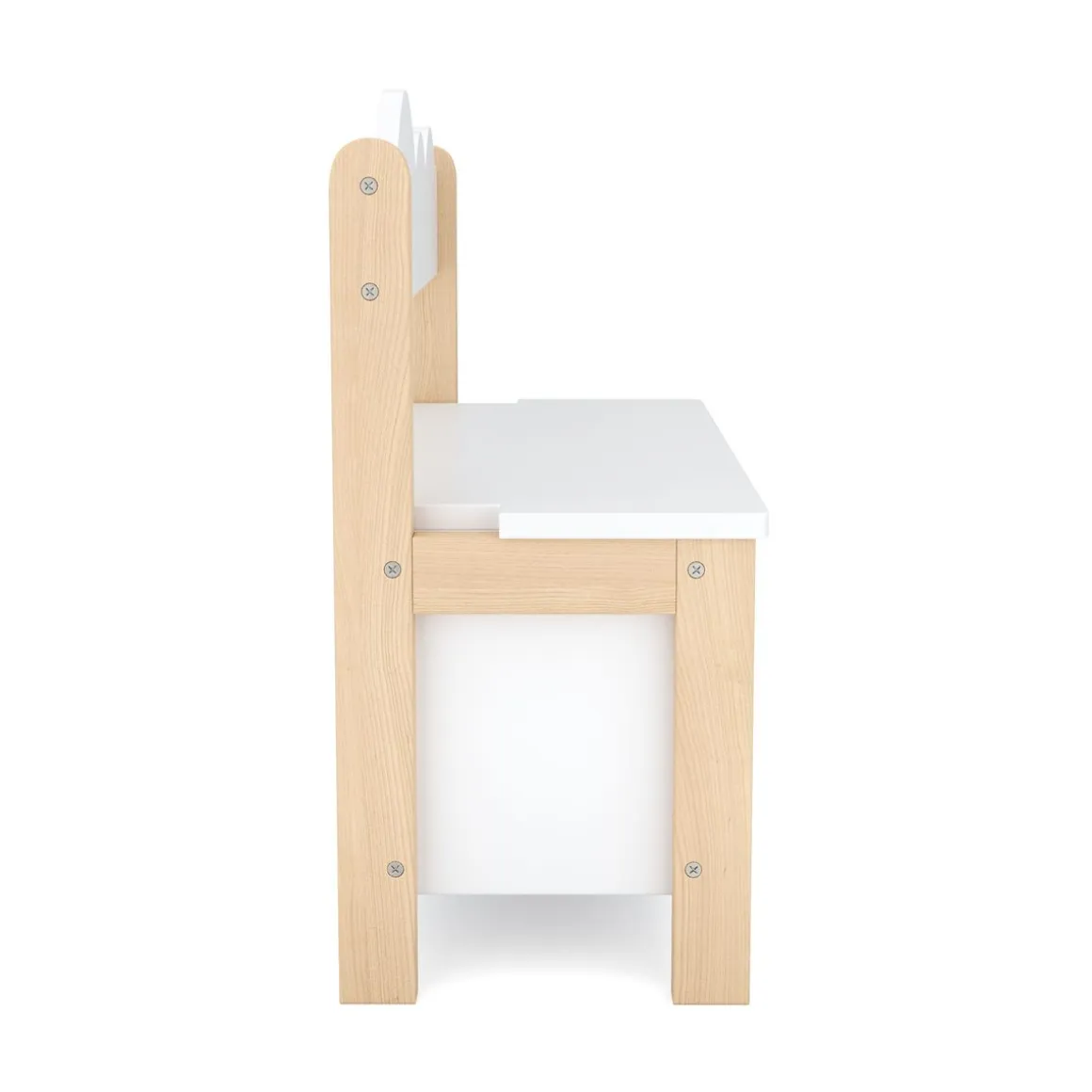 Kindersitzbank mit Stauraum DREAMYCLOUD 60 x 55 cm weiss/natur