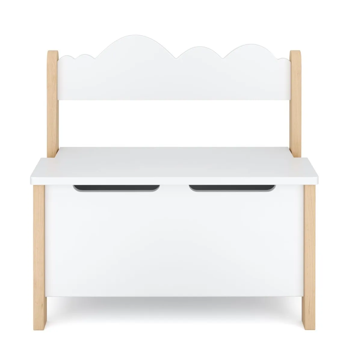 Kindersitzbank mit Stauraum DREAMYCLOUD 60 x 55 cm weiss/natur