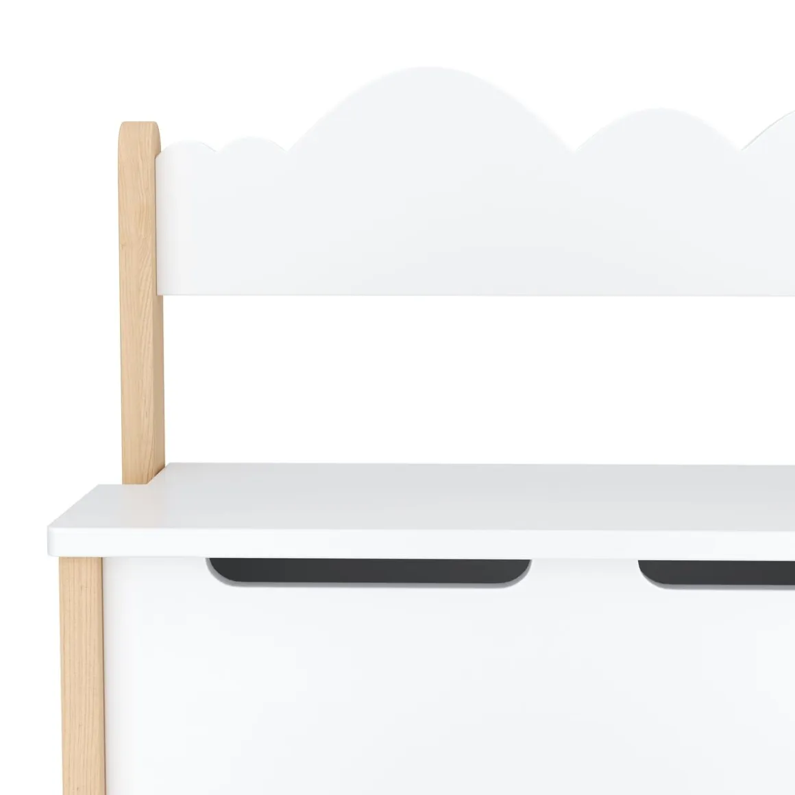 Kindersitzbank mit Stauraum DREAMYCLOUD 60 x 55 cm weiss/natur