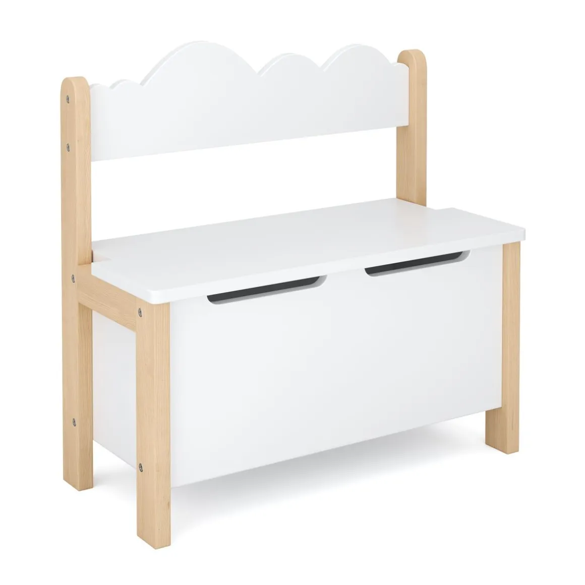 Kindersitzbank mit Stauraum DREAMYCLOUD 60 x 55 cm weiss/natur