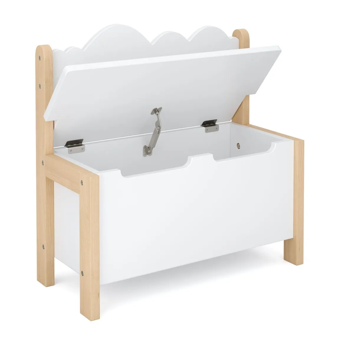 Kindersitzbank mit Stauraum DREAMYCLOUD 60 x 55 cm weiss/natur