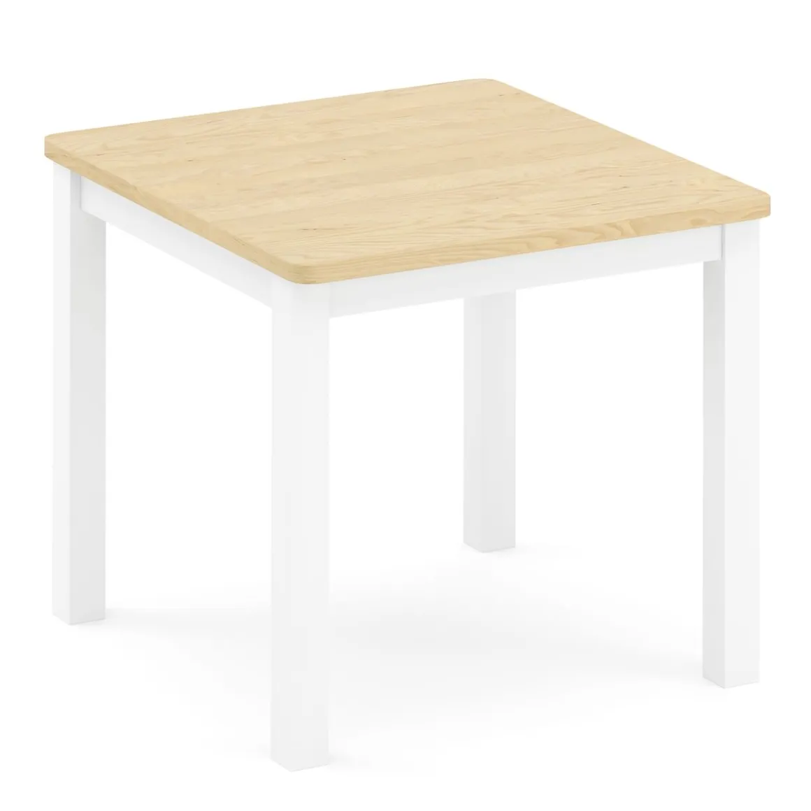 Kindertisch mit 2 Stühlen Holz weiss/natur