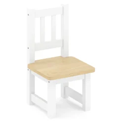 Kindertisch mit 2 Stühlen Holz weiss/natur