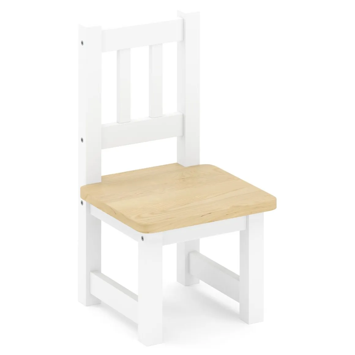 Kindertisch mit 2 Stühlen Holz weiss/natur
