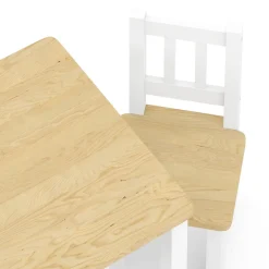 Kindertisch mit 2 Stühlen Holz weiss/natur