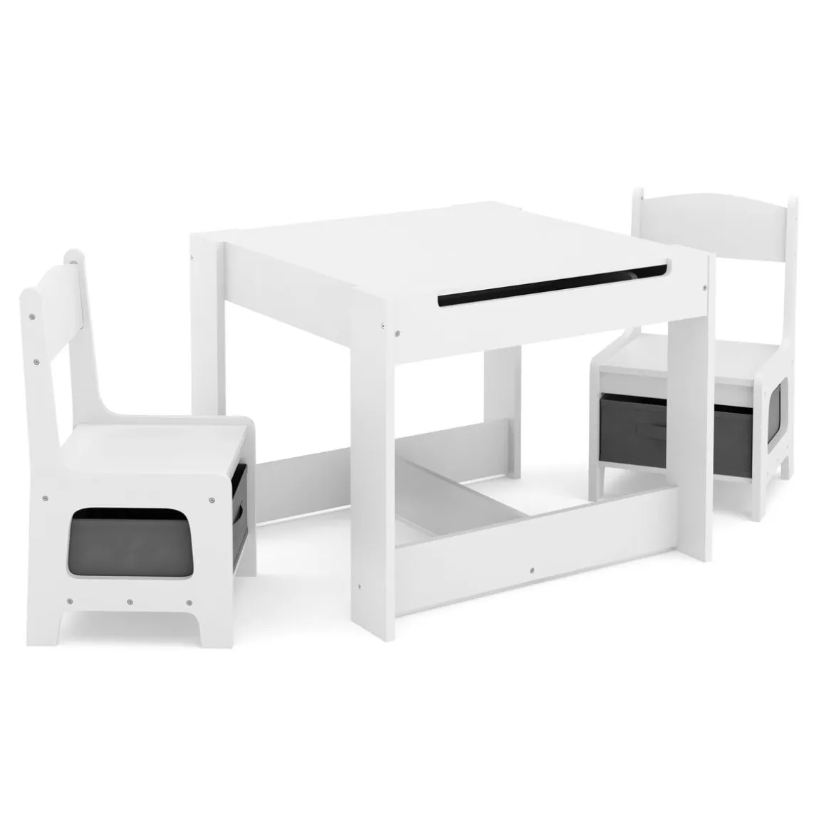 Kindertisch mit 2 Stühlen und Stauraum weiss