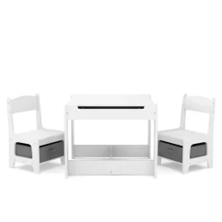 Kindertisch mit 2 Stühlen und Stauraum weiss