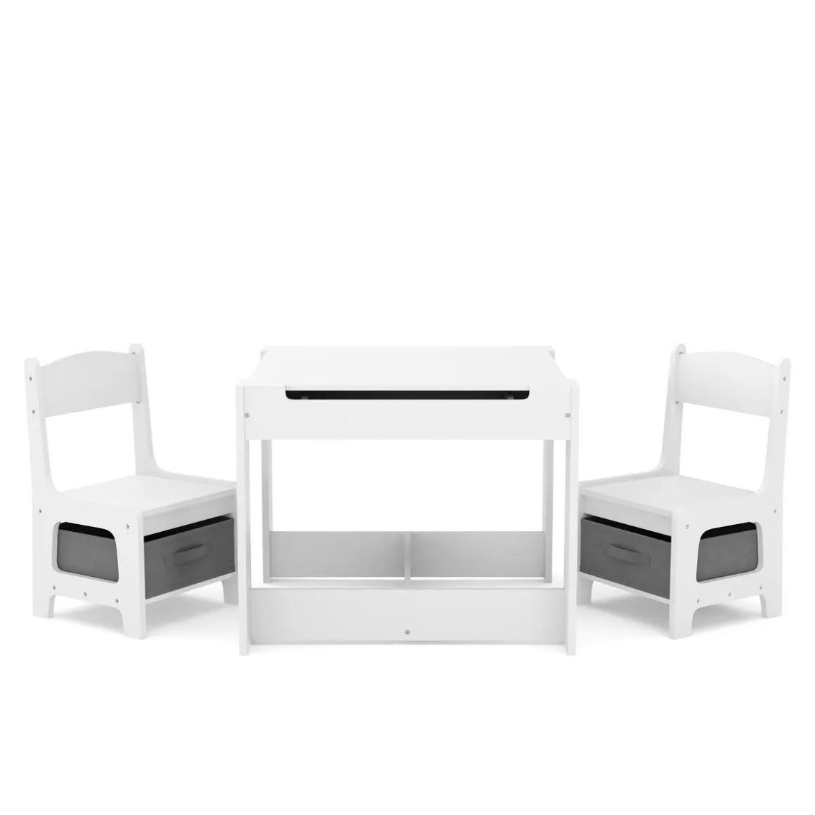 Kindertisch mit 2 Stühlen und Stauraum weiss