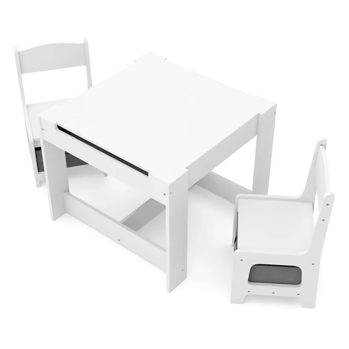 Kindertisch mit 2 Stühlen und Stauraum weiss