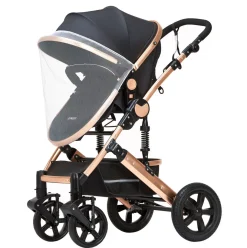 Kinderwagen COZY 2-in-1 schwarz/gold