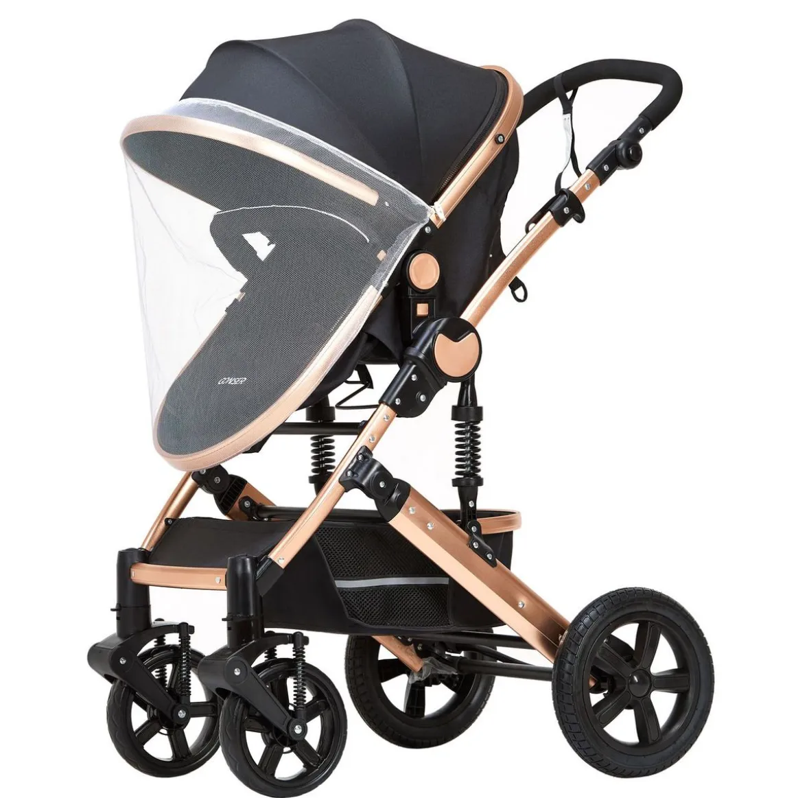 Kinderwagen COZY 2-in-1 schwarz/gold