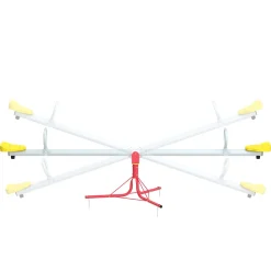 Kinderwippe Stahl 200 cm gelb/rot/silber
