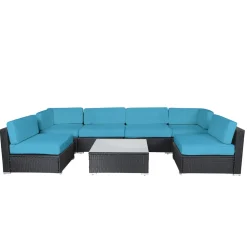 Kissenbezüge Rattanlounge Sydney türkis | GONSER.CH