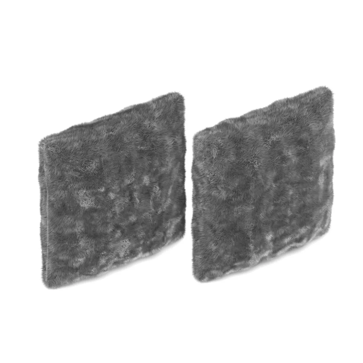 Kissenbezug Kunstfell 45 x 45 cm 2er Set anthrazit