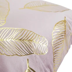Kissenbezug Samt LEAVES 2er Set 45 x 45 cm rosa/gold