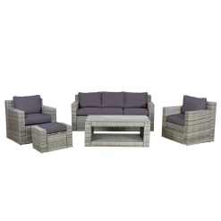 Kissenbezug Set für Rattanlounge MANILA 10-teilig anthrazit