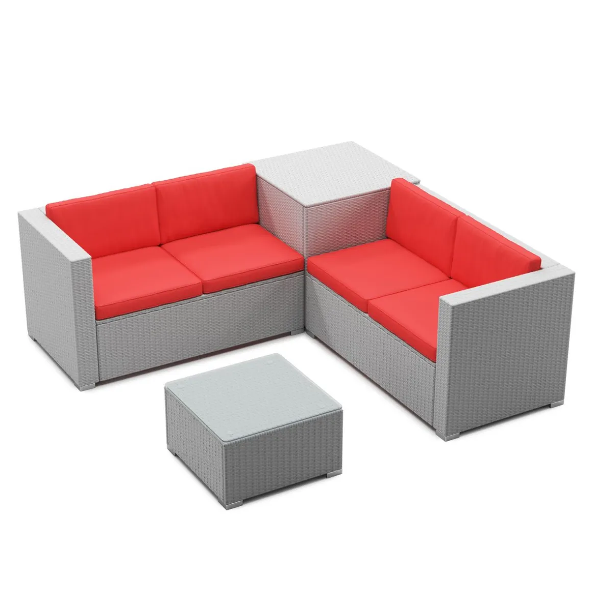 Kissen für Rattanlounge SAN MARINO rot