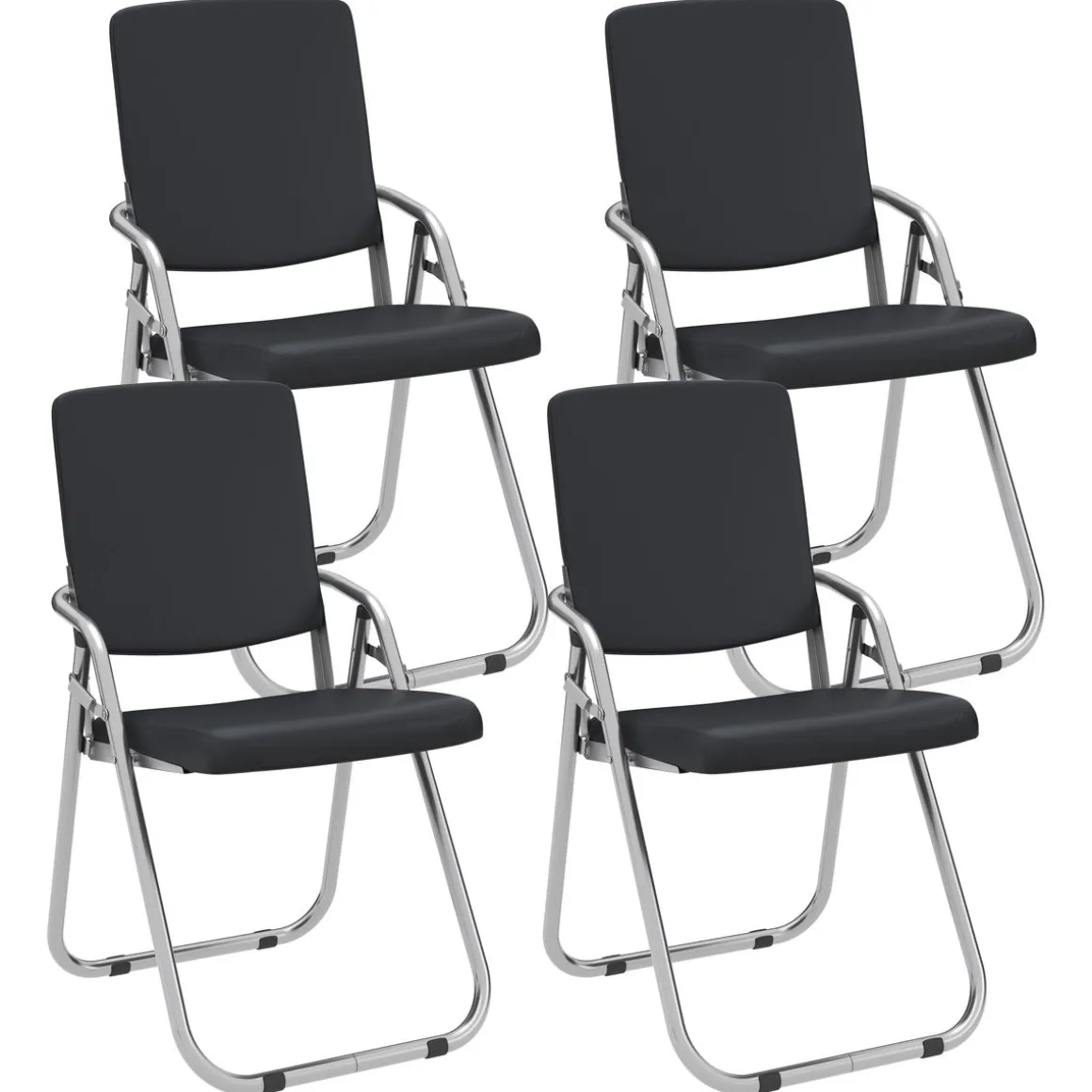Klappstuhl Leder MOZART 4er Set schwarz
