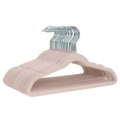 Kleiderbügel für Kinderkleidung Samt rosa 30er Set