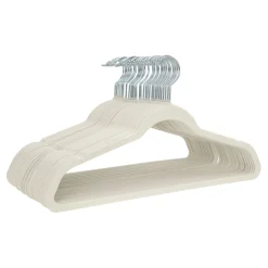 Kleiderbügel Samt beige 30er Set