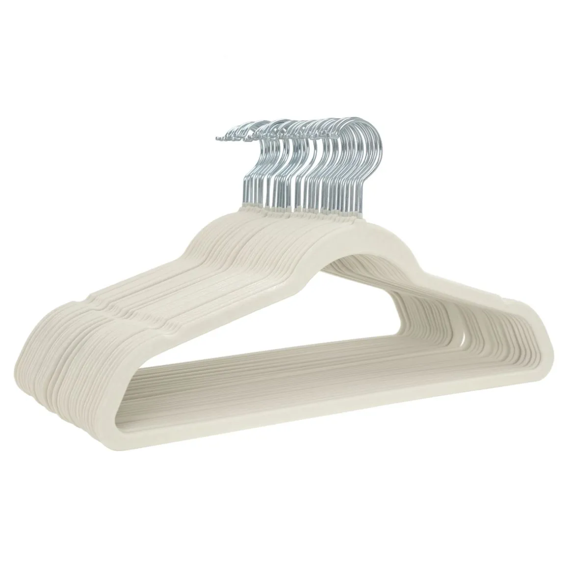 Kleiderbügel Samt beige 30er Set