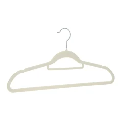 Kleiderbügel Samt mit Krawattenhalter beige 20er Set