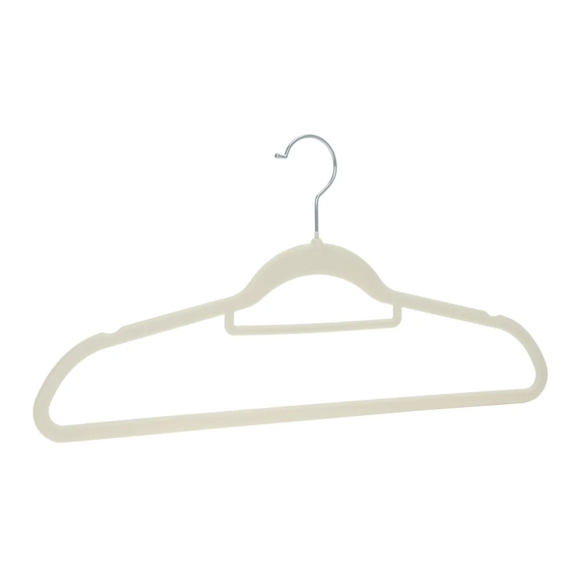 Kleiderbügel Samt mit Krawattenhalter beige 20er Set