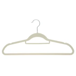 Kleiderbügel Samt mit Krawattenhalter beige 20er Set