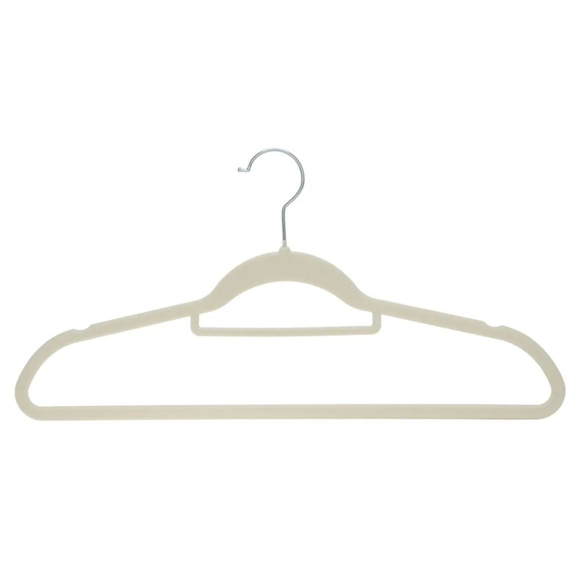 Kleiderbügel Samt mit Krawattenhalter beige 20er Set
