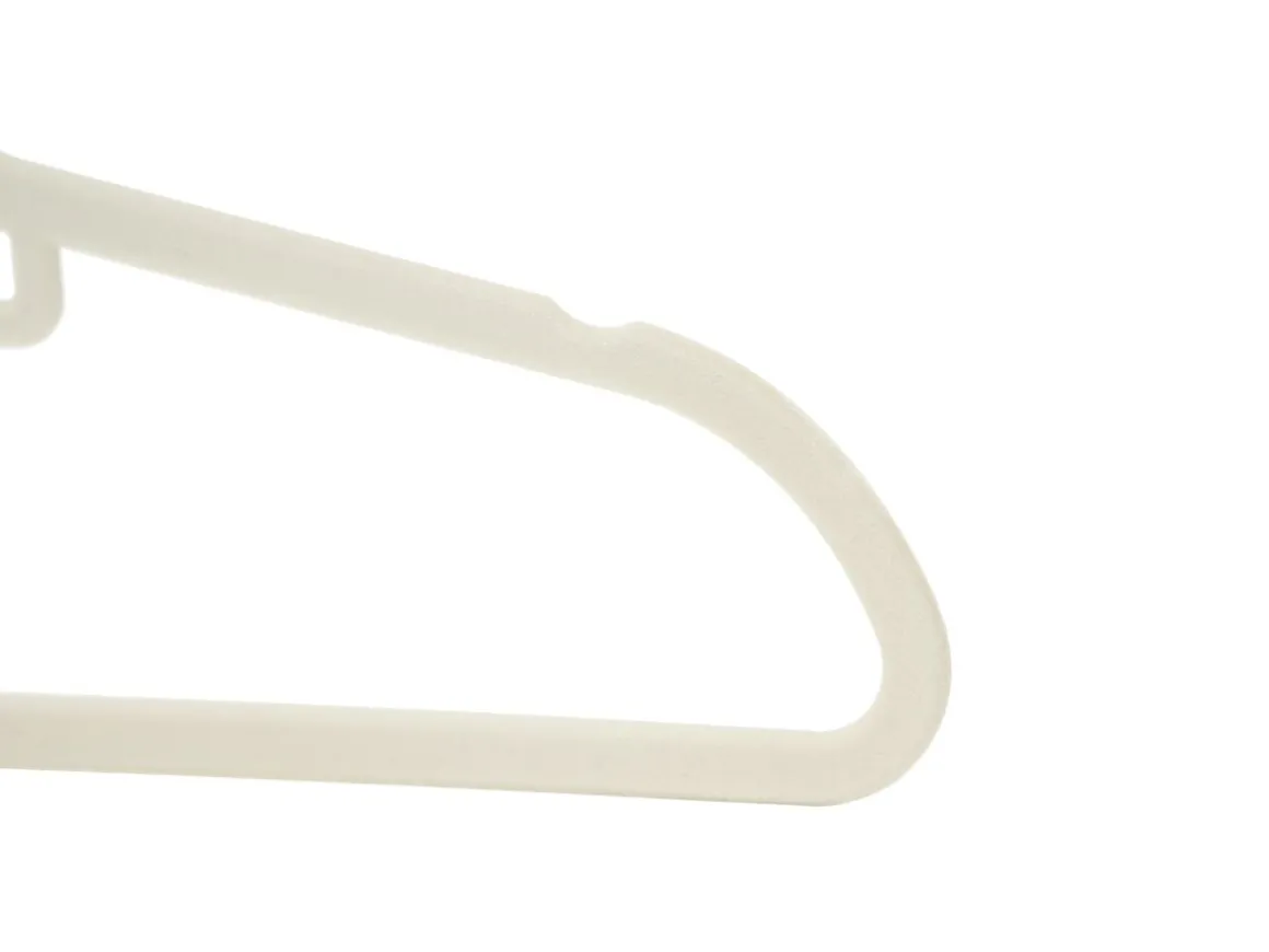 Kleiderbügel Samt mit Krawattenhalter beige 20er Set