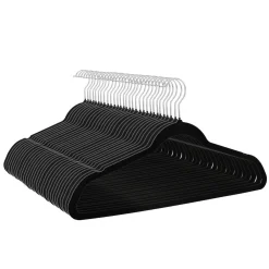 Kleiderbügel Samt schwarz 30er Set