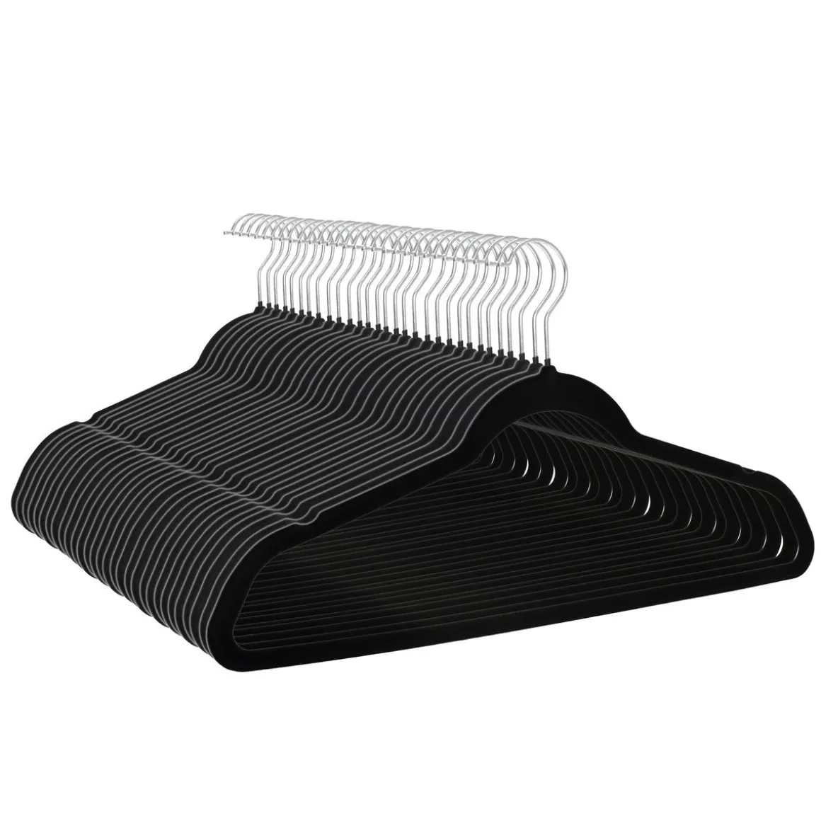 Kleiderbügel Samt schwarz 30er Set