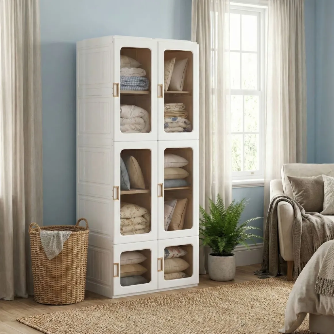 Kleiderschrank modular faltbar 69 x 168 cm weiss