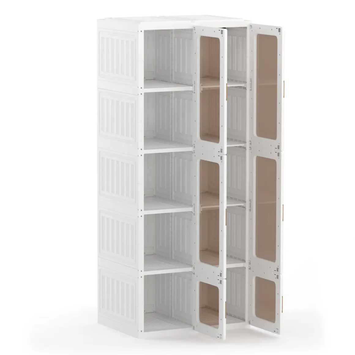 Kleiderschrank modular faltbar 69 x 168 cm weiss