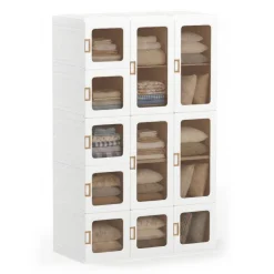 Kleiderschrank modular faltbar 104 x 168 cm weiss