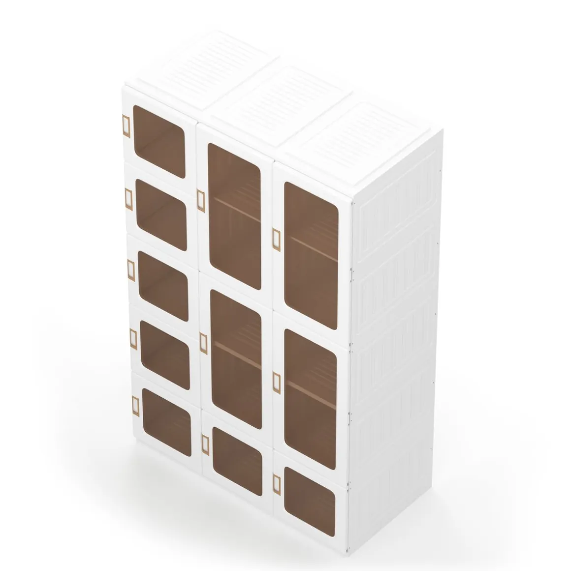Kleiderschrank modular faltbar 104 x 168 cm weiss