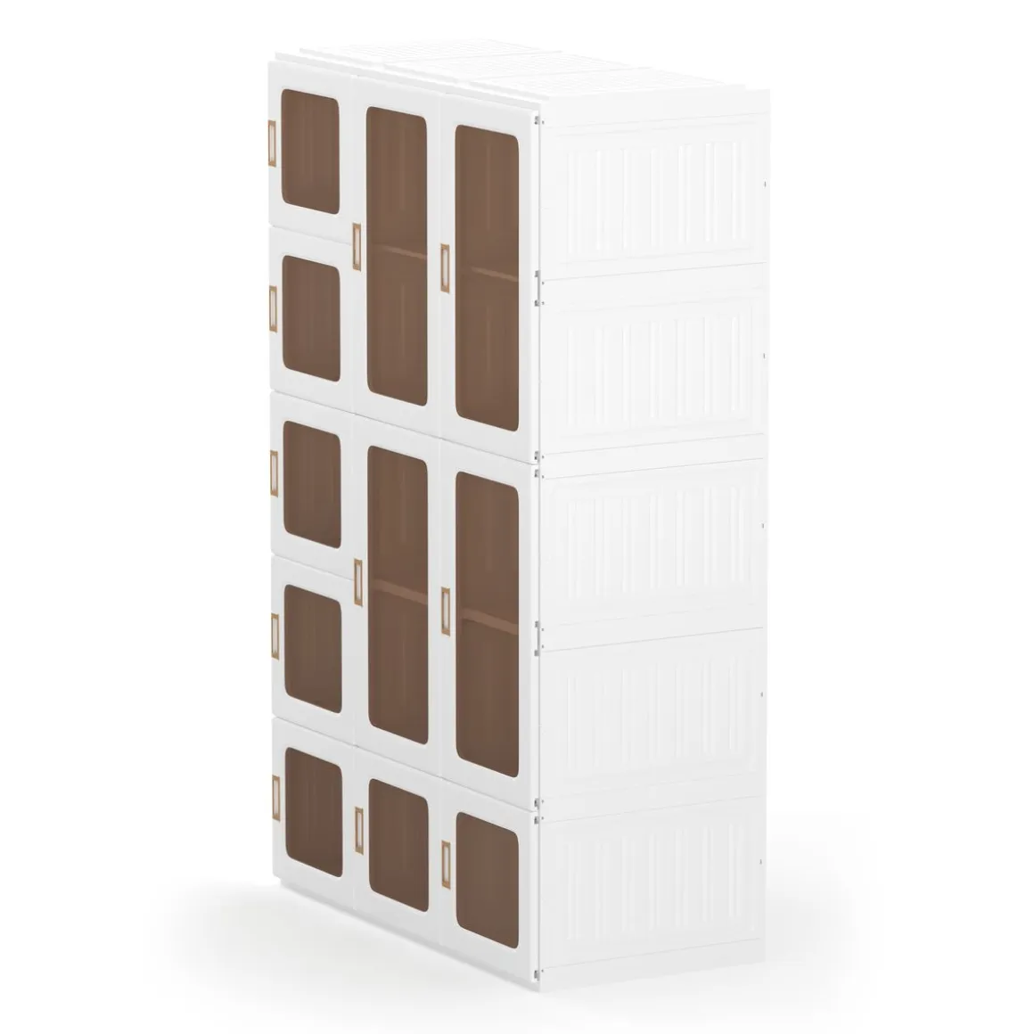 Kleiderschrank modular faltbar 104 x 168 cm weiss