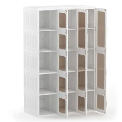 Kleiderschrank modular faltbar 104 x 168 cm weiss