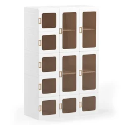 Kleiderschrank modular faltbar 104 x 168 cm weiss