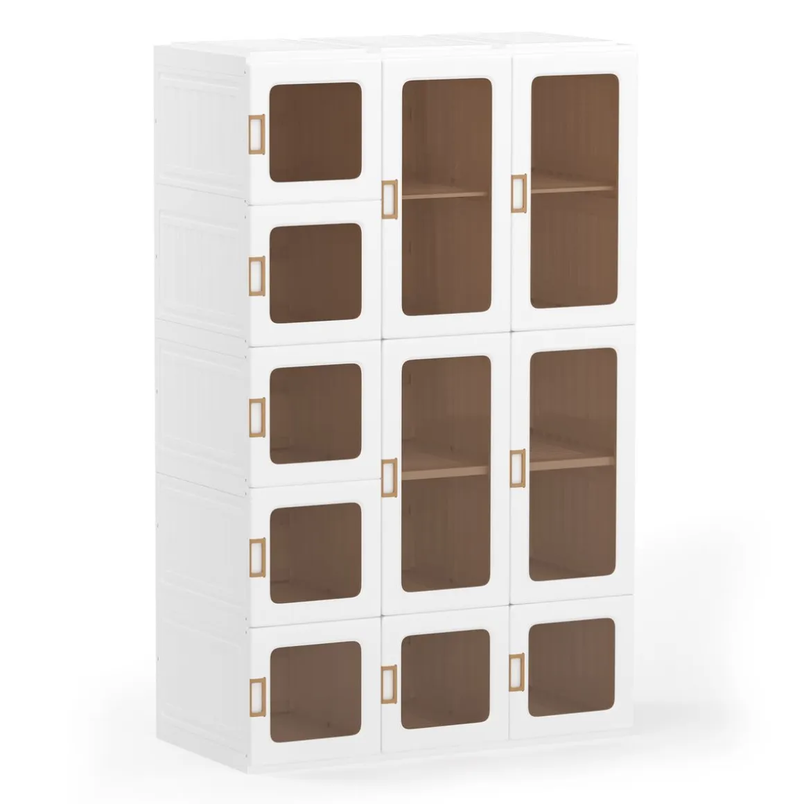 Kleiderschrank modular faltbar 104 x 168 cm weiss