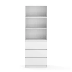 Kleiderschrank offen mit 3 Schubladen 60 x 180 cm weiss