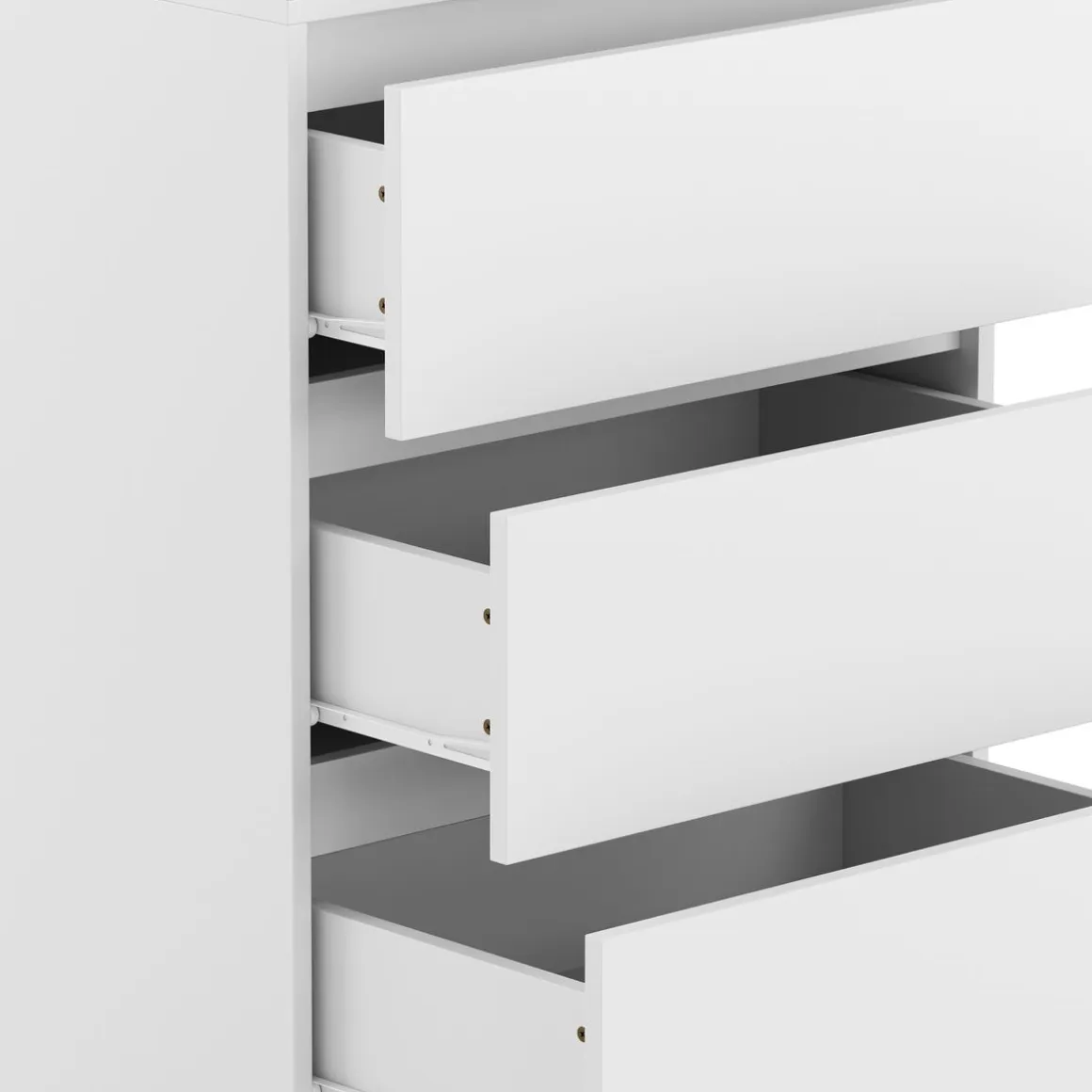 Kleiderschrank offen mit 3 Schubladen 60 x 180 cm weiss